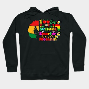 100Th Days Of School Smarter Melanin Juneteenth Afro Woman Hoodie